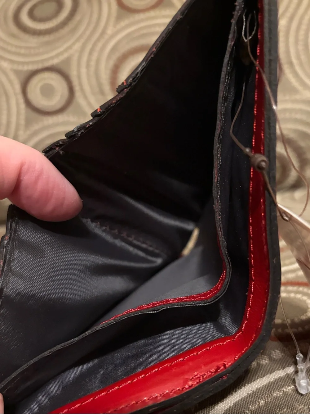 Patricia Nash Red Leather Snap Card Wallet